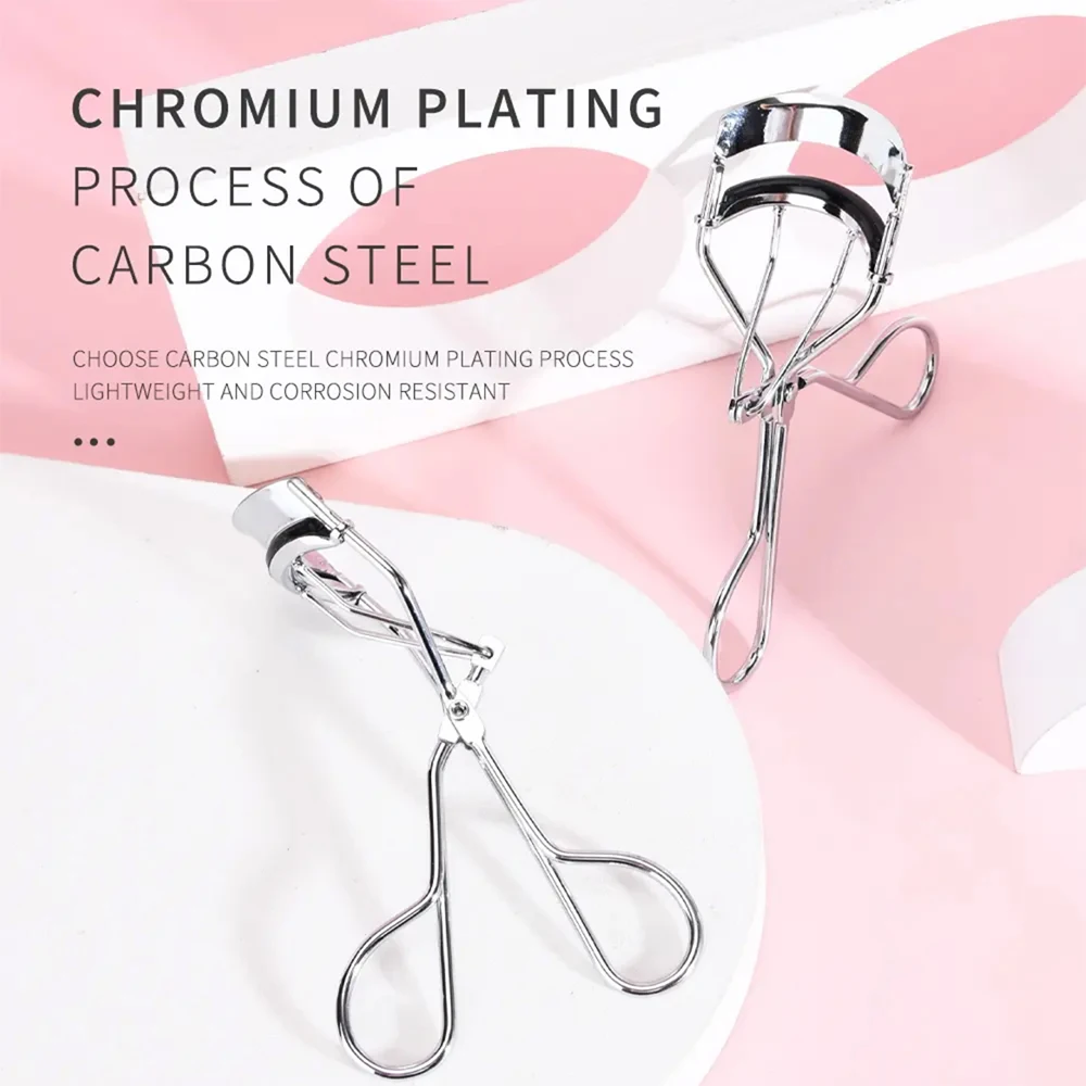 Juego de rizador de pestañas de acero inoxidable, herramienta de maquillaje rizado Natural, Color aleatorio, 2 uds.