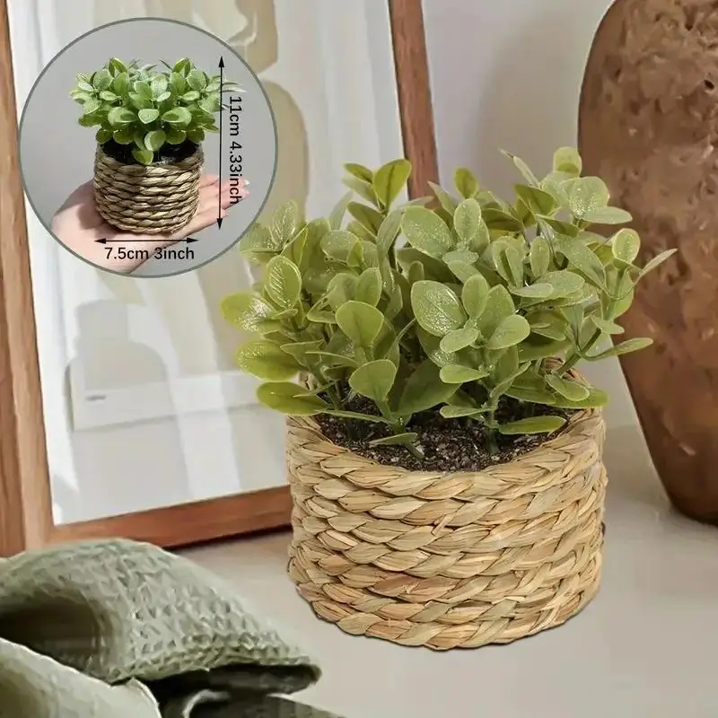 

1Pc Small Faux Potted Plants Indoor Home Accessories Realistic Fake Greenery for Living Room Office Decoration Artificial Plants