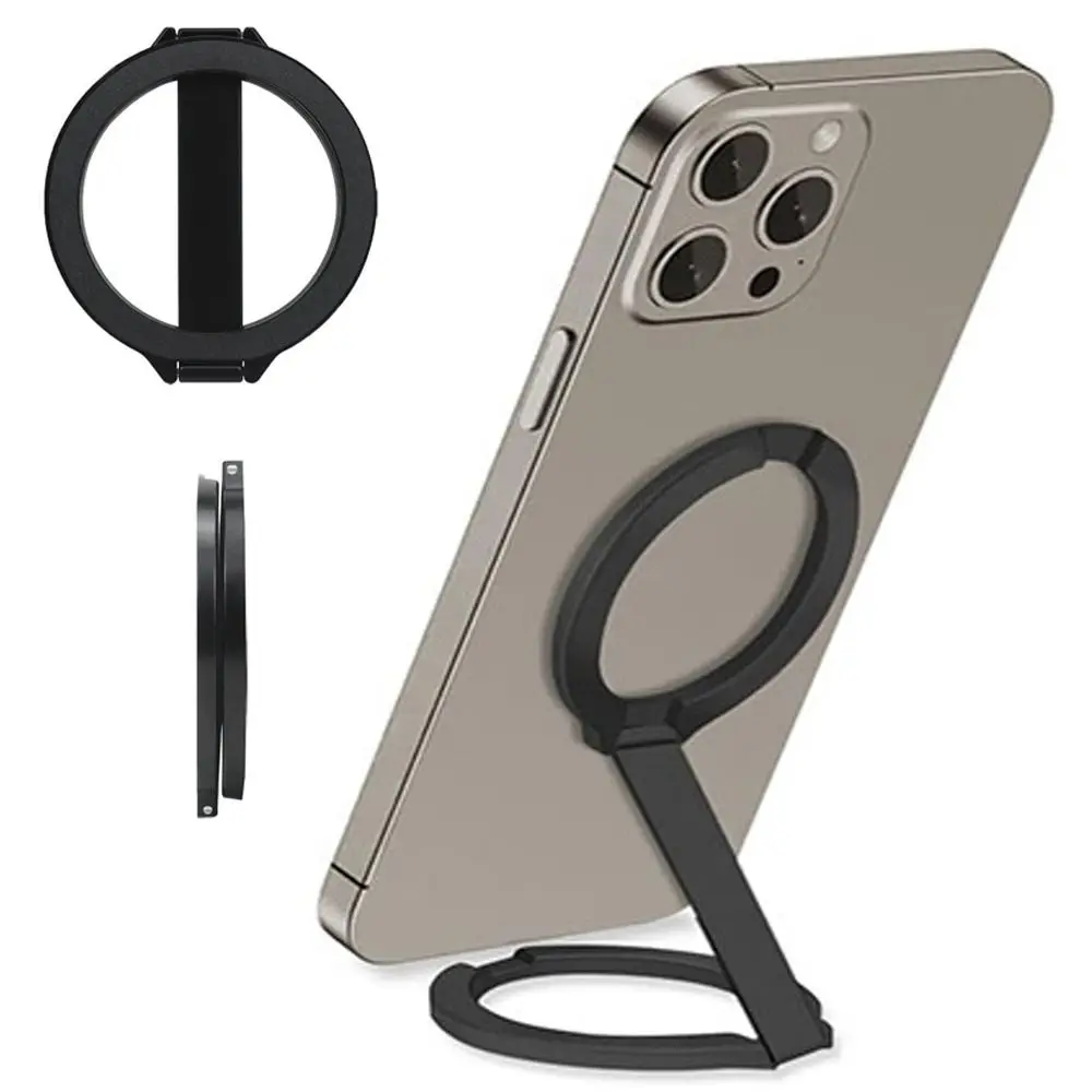 

Двусторонняя магнитная ручка для телефона с быстрым креплением на 360° ° Вращающийся портативный держатель для телефона, универсальное складное крепление для смартфона, тренажерный зал