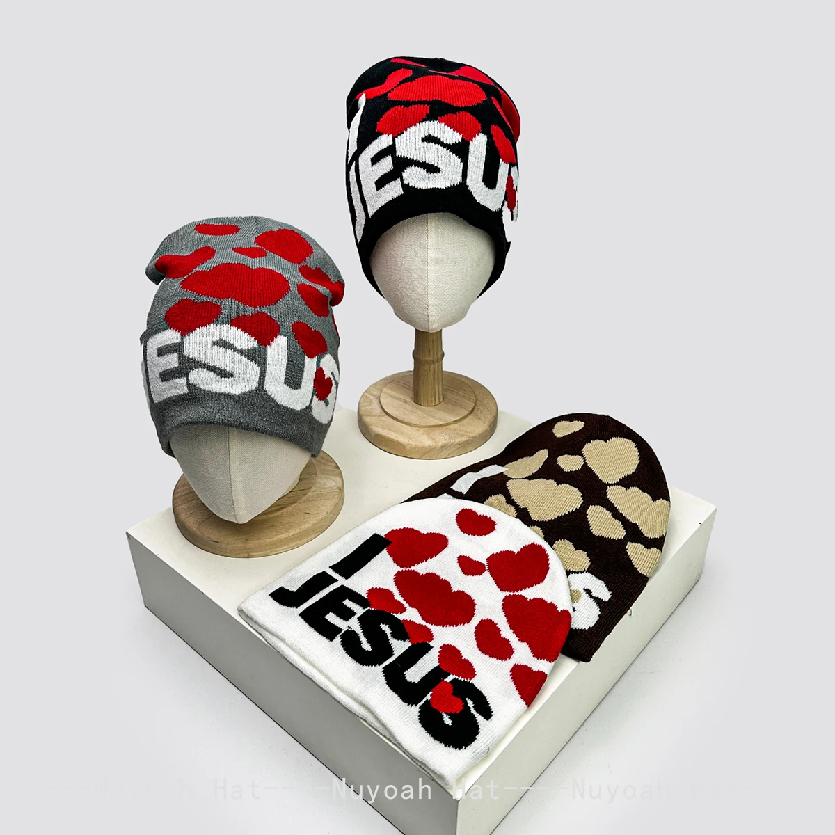 

New Men Women American Style Jacquard Love Jesus Letters Knitted Hats Warm Personal Fashion Street Beanies Versatile ins Hip-hop