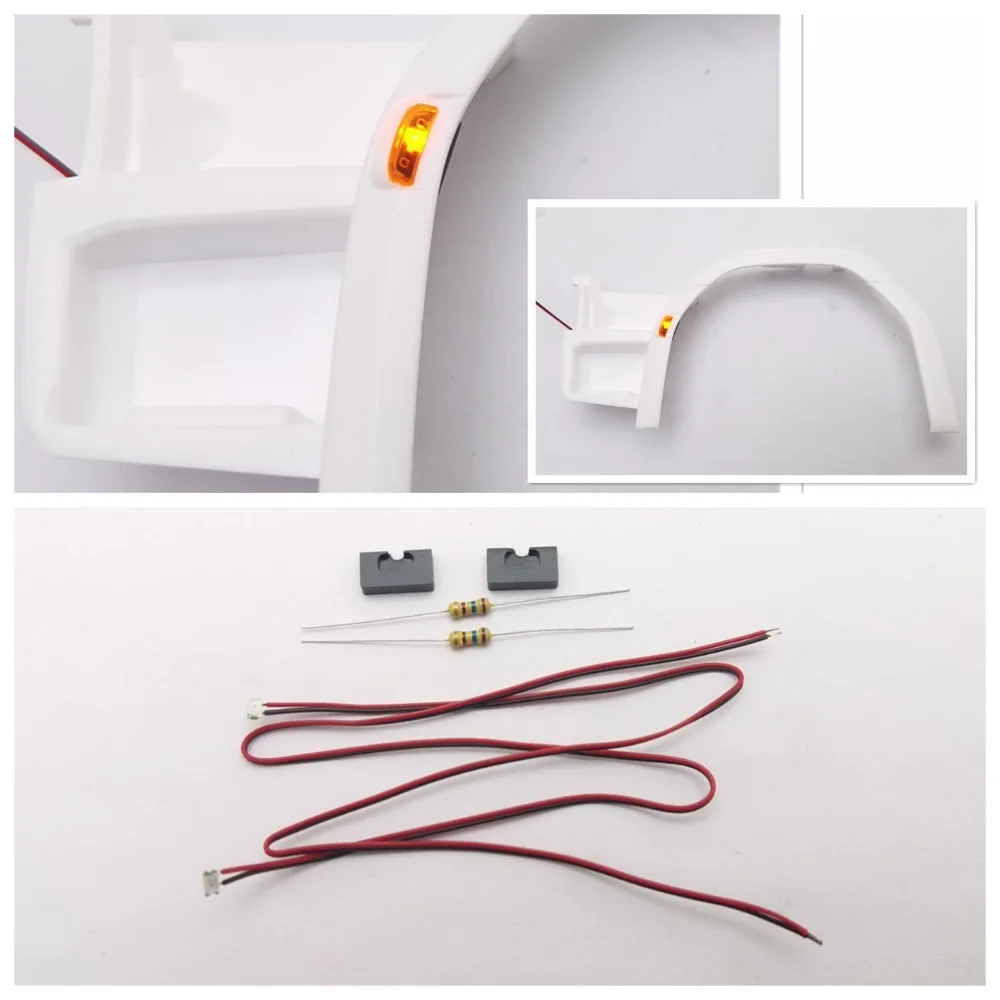 For 1/14 Tamiya Truck Tractor Scania 56368 770s 1 Pair Front Wheel Eyebrow Lamp Lights Holder DIY RC Cars Upgrade Accessories