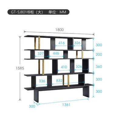 

Nordic British Oak Solid Wood Shelf Homestay Display Shelf Vintage Bookshelf