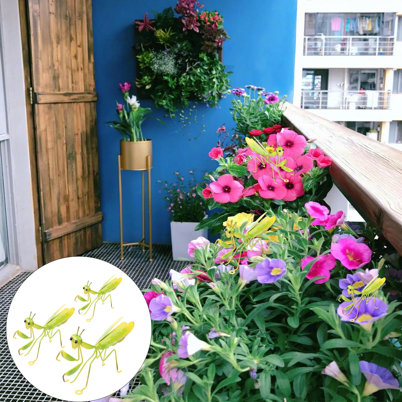 

3Pcs Mantis Shape Iron Wall Decor Hanging Garden Yard Outdoor Indoor Ornament Art Unique Metal Wall Craft Adornment