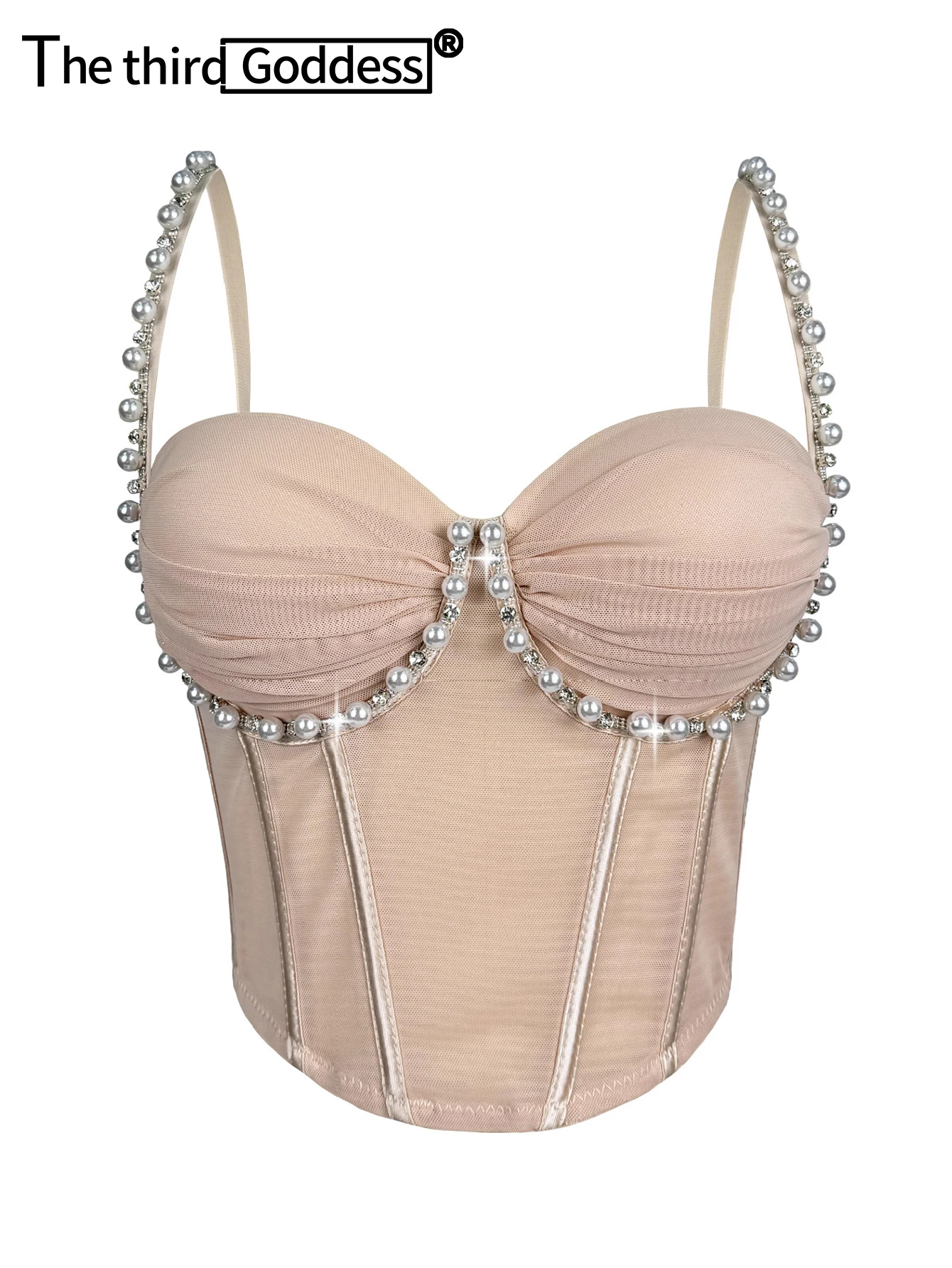 Sexy see through mesh corset crop tops for woman summer beach halter tank top rhinestone club party tops cropped street wear hot