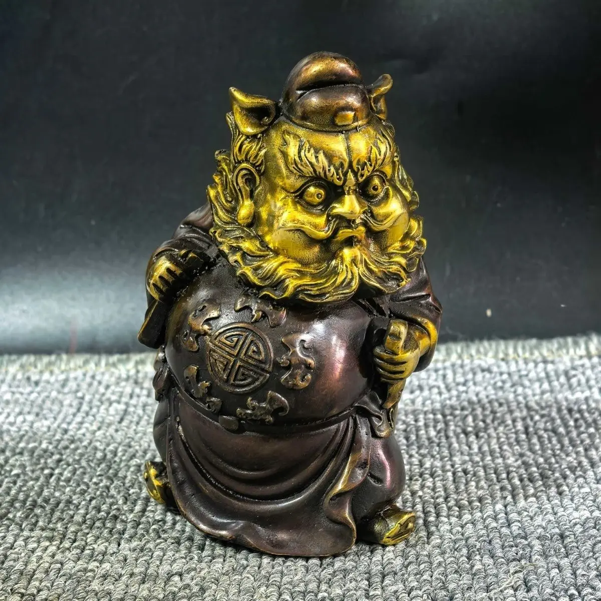 Pure copper Zhong Kui statue ornament copper fan Zhong Kui Haoran righteous Tianshi Zhong Kui statue weighs about 546 grams