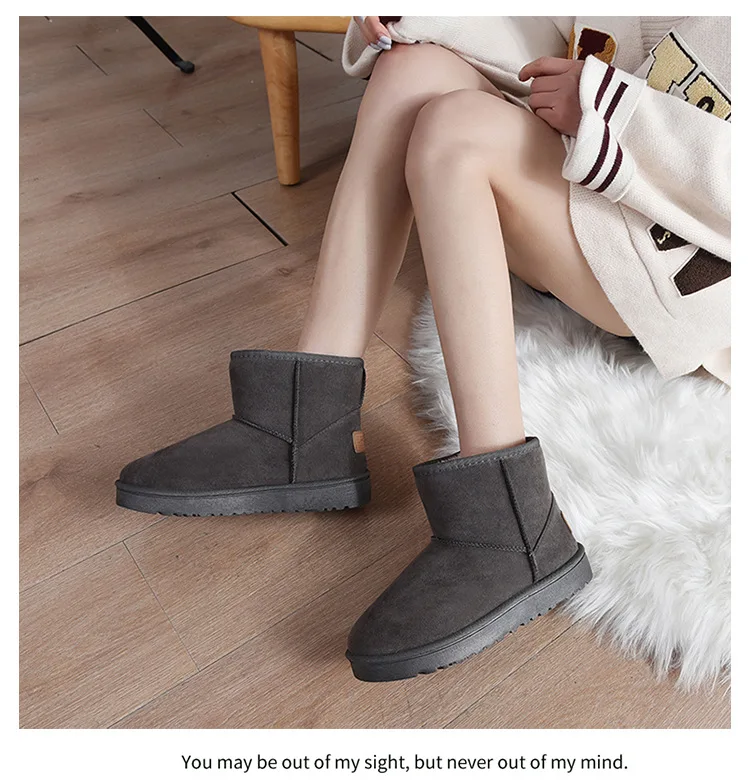 2026 Schneestiefel Winter Warme Modische Rutschfeste Schuhe Dicke Pelz-Plattform Flache Kurze Stiefel-Sneaker – Detail 13