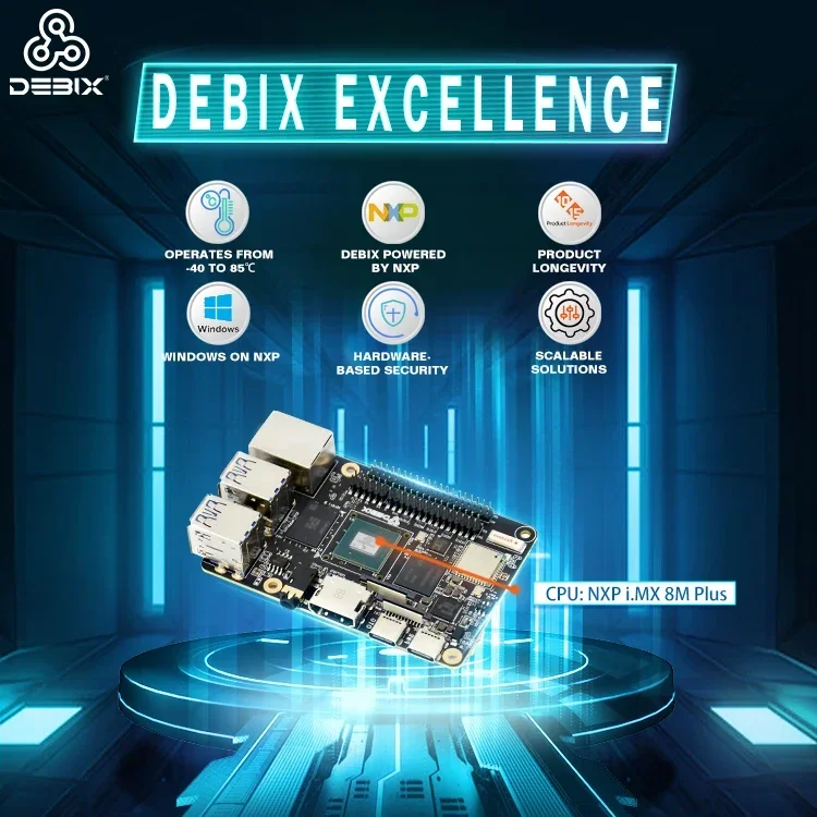 DEBIX Model B iMX 8M Plus series single board 4+16GB Android Ubuntu win 10 iot temp -40 to 85 arm development board