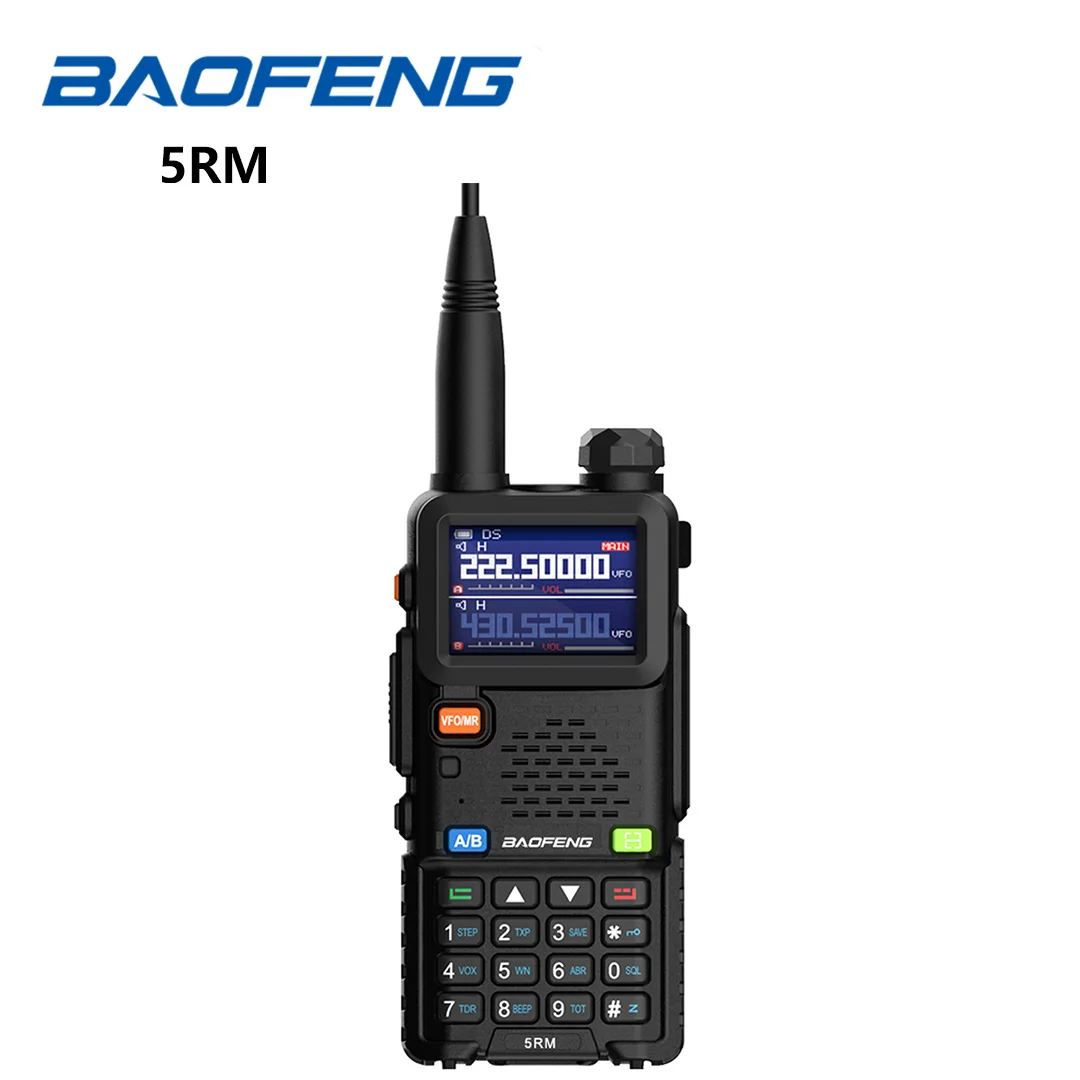 Baofeng 5RM 8W Radio z szynką 136-174/220-260/400-520MHz 6-pasmowy dwukierunkowy odbiornik pogodowy NOAA jeden klawisz UV-5RH dopasowania częstotliwości