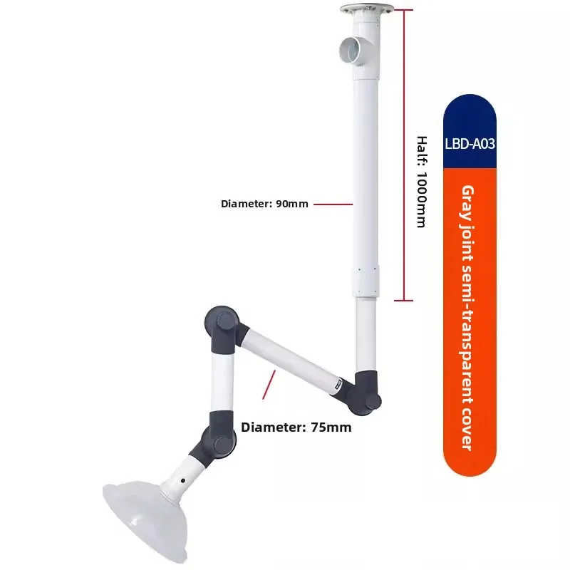 Verstelbare laboratorium dampafzuigarm 360 °   Draaibare ventilatiekap Chemische rookabsorber Flexibel uitlaatsysteem