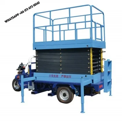 Electric Hydraulic Scissor Lift Adjustable Descent Speed (4-6m/min) Max Platform Height 6m-11m for Precise Controlled