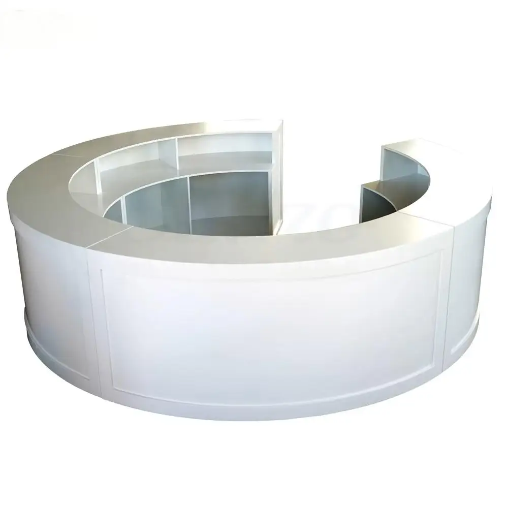 

Wedding Curved Cocktail Bar Counter With Storage Wood Bar Counter Table for Hotel Party Wedding Event