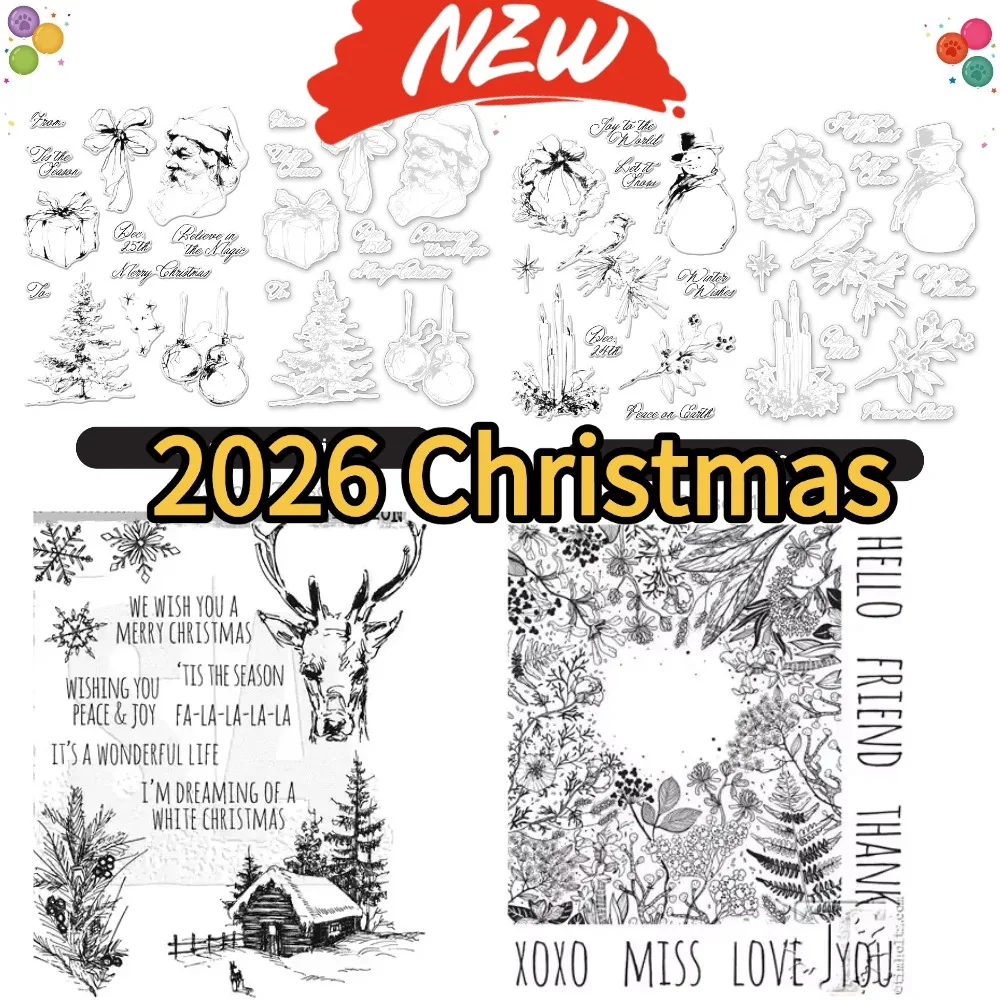 2026 Weihnachts-Weihnachtsmann-Stempel Scrapbook-Tagebuch-Dekoration Schablone Prägung Vorlage DIY Grußkarte Handgemacht 2025 Neu