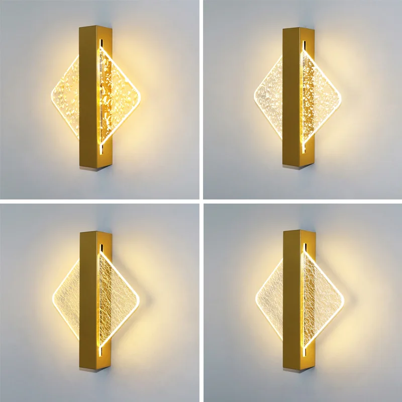 Luxurious LED Wall Lamp Acrylic Modern LED Indoor Wall Light Nordic Sconce Lamp Bedroom Living Room Bedside Light