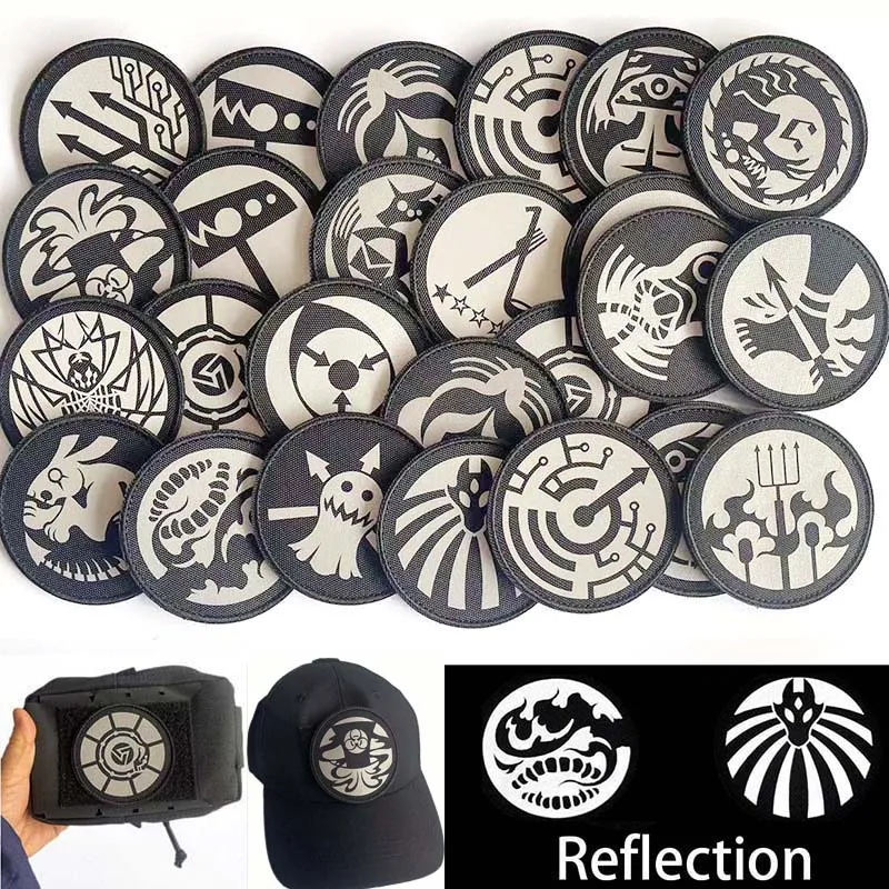SCP Foundation Emblem Military Tactical Stickers IR Reflective Patches Hook and Loop,Mobile Task Force MTF Badges on Backpack - view 2