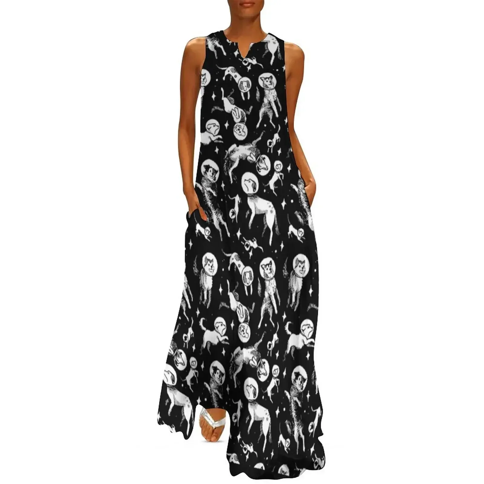 

doggie in space Long Dress evening dresses ladies beach dress summer dress woman 2025 Summer dresses for women