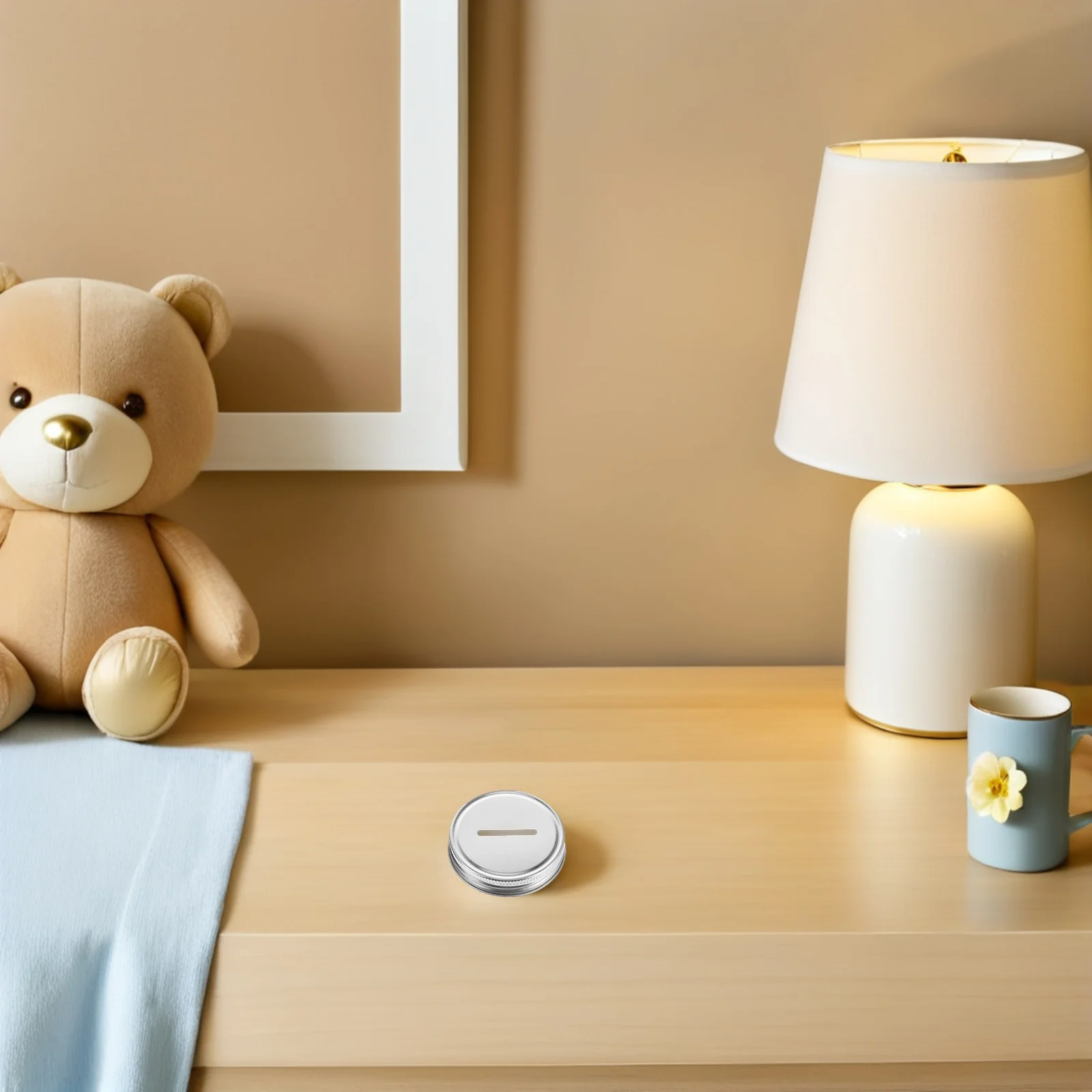 

24Pcs Piggy Bank Lids Coin Bank Covers Slot for 70Mm Regular Mouth Mason Jars Savings Jar Metal Lid Replacement