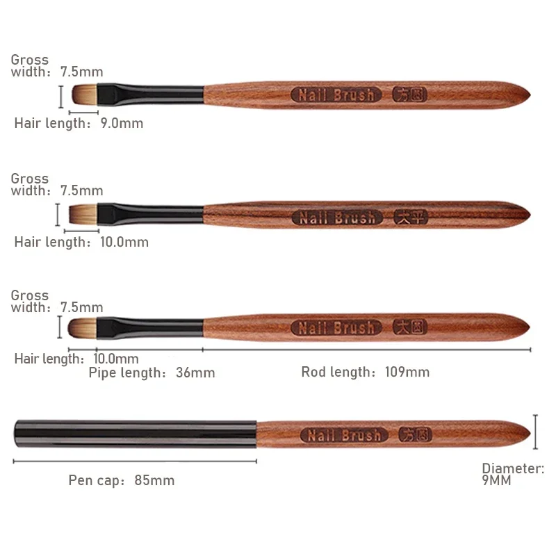 Colla per unghie Penna per fototerapia Penna per gel UV Pennello acrilico Pennelli professionali per nail art Pittura Pennello da disegno Strumenti per manicure