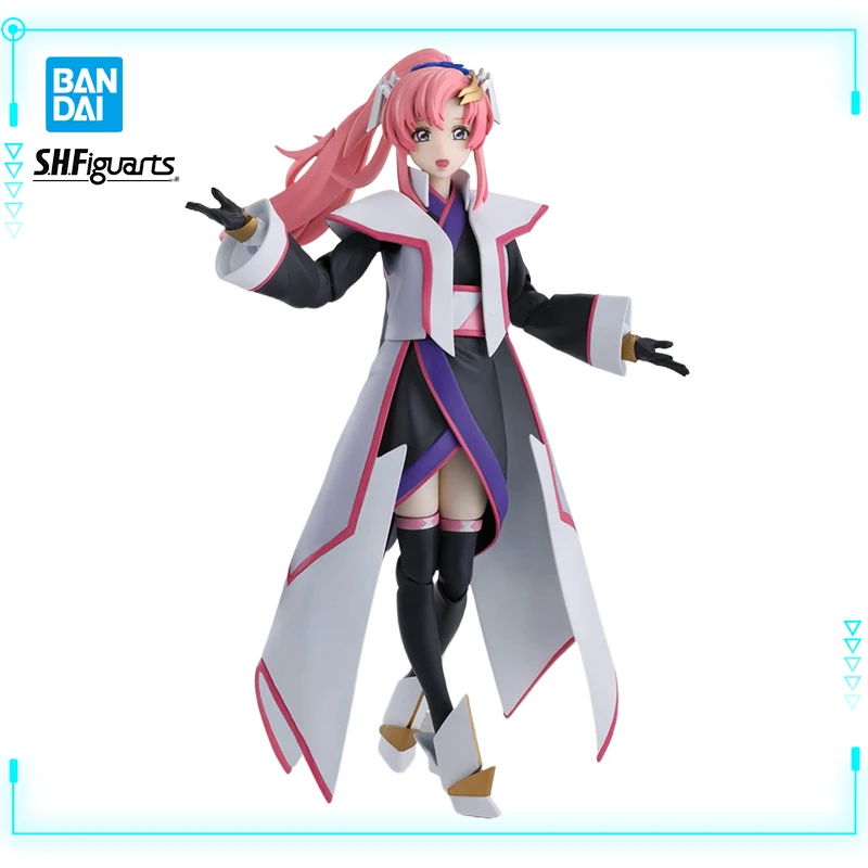 Bandai Original Genuine S.H.Figuarts Mobile Suit Gundam Seed Freedom Lacus Clyne Compass Tabard Ver 13cm Model Action Figure Toy