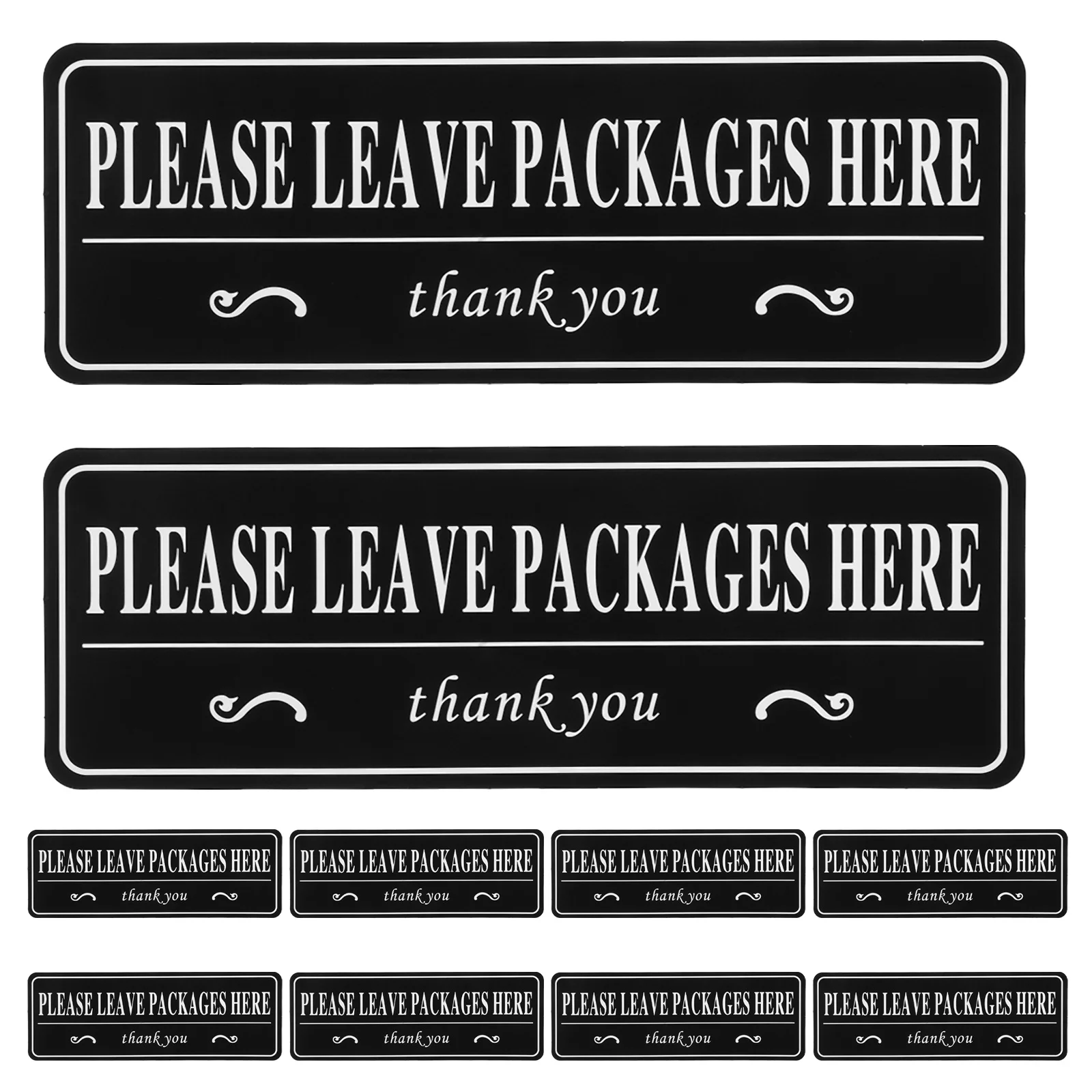 

10 листов водонепроницаемые самоклеящиеся наклейки на упаковку, пожалуйста, оставьте пакеты здесь знак для домашнего офиса, двери магазина