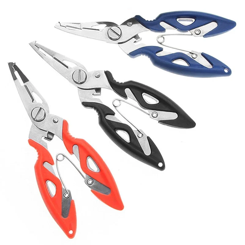 Multifunctional Fishing Pliers with Line Cutter, Hook Remover, Shears - Portable Anti-Lost Rope, Spring-Assist - Fishing Tool