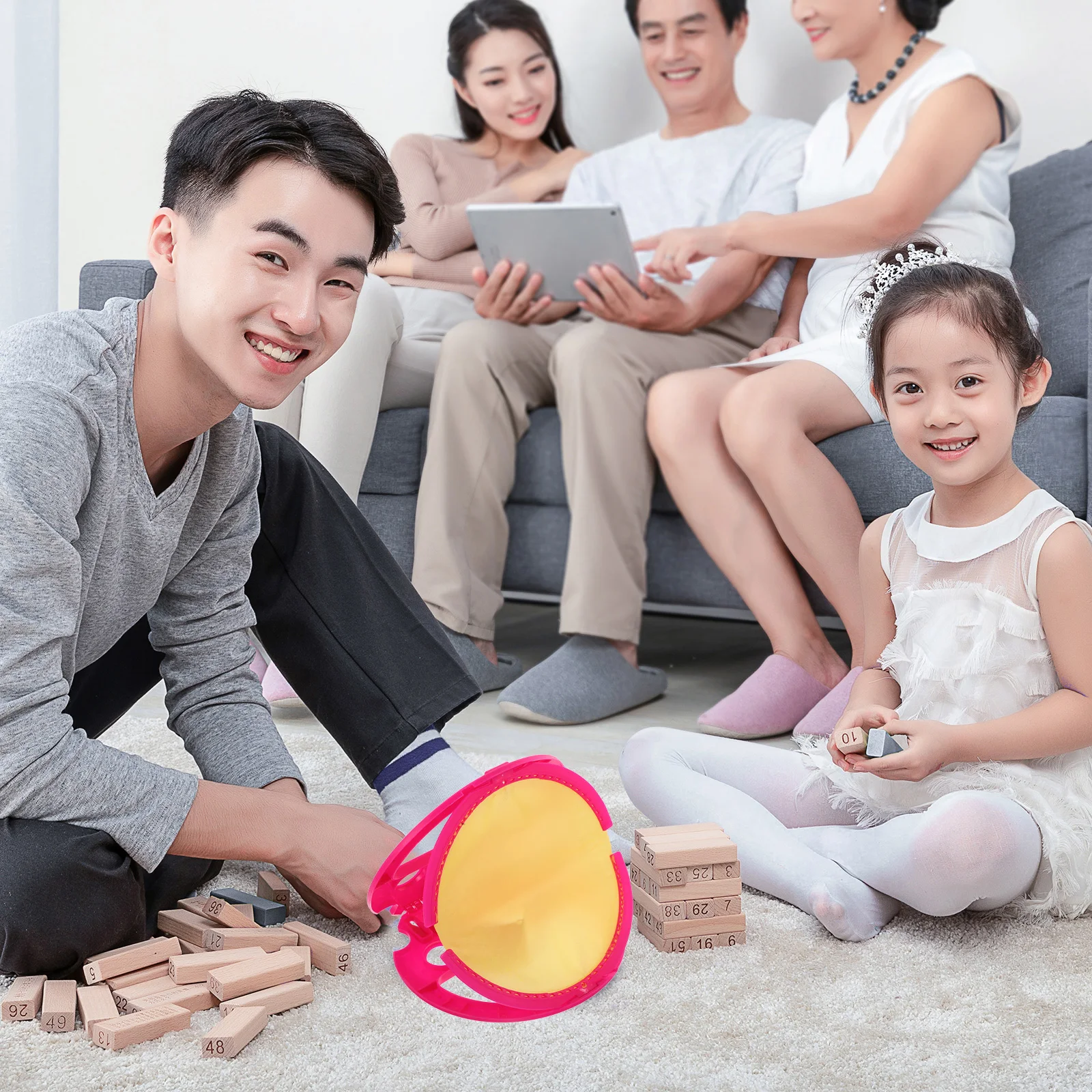 

Grab The Racket with Your Hands Kids Paddle Ball Game Family Catch Parent-child