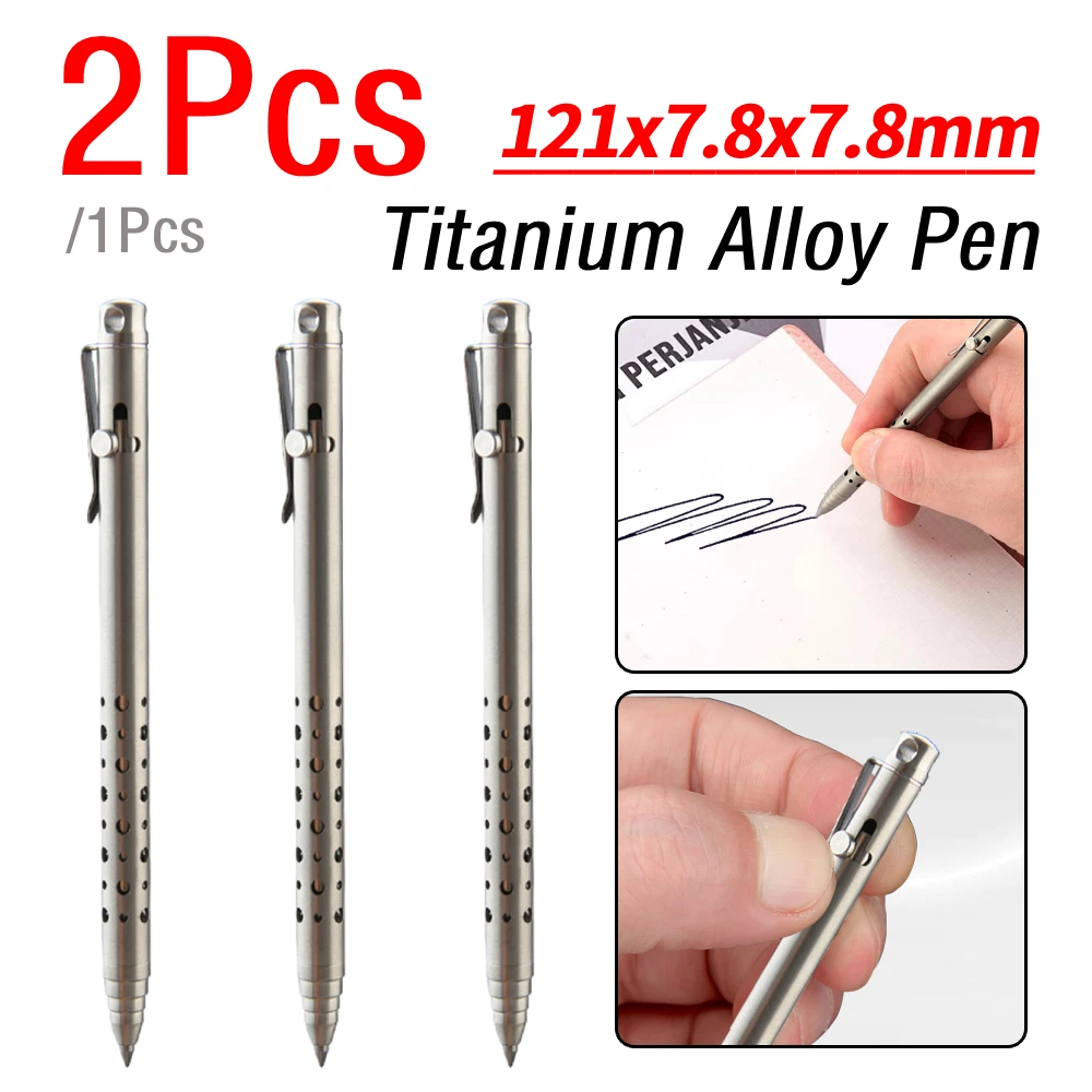 

1/2 шт. ручка-болтак из титанового сплава, тактическая шариковая ручка, портативная ручка для подписи, карманная, для офиса и бизнеса