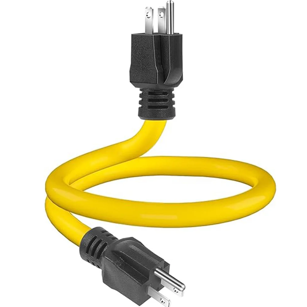 

3 Prong Male to Male Extension Cord for Transfer Switch Double Male 5-15P 12AWG 125V US Plug Generator Adapter Cord Dropshipping