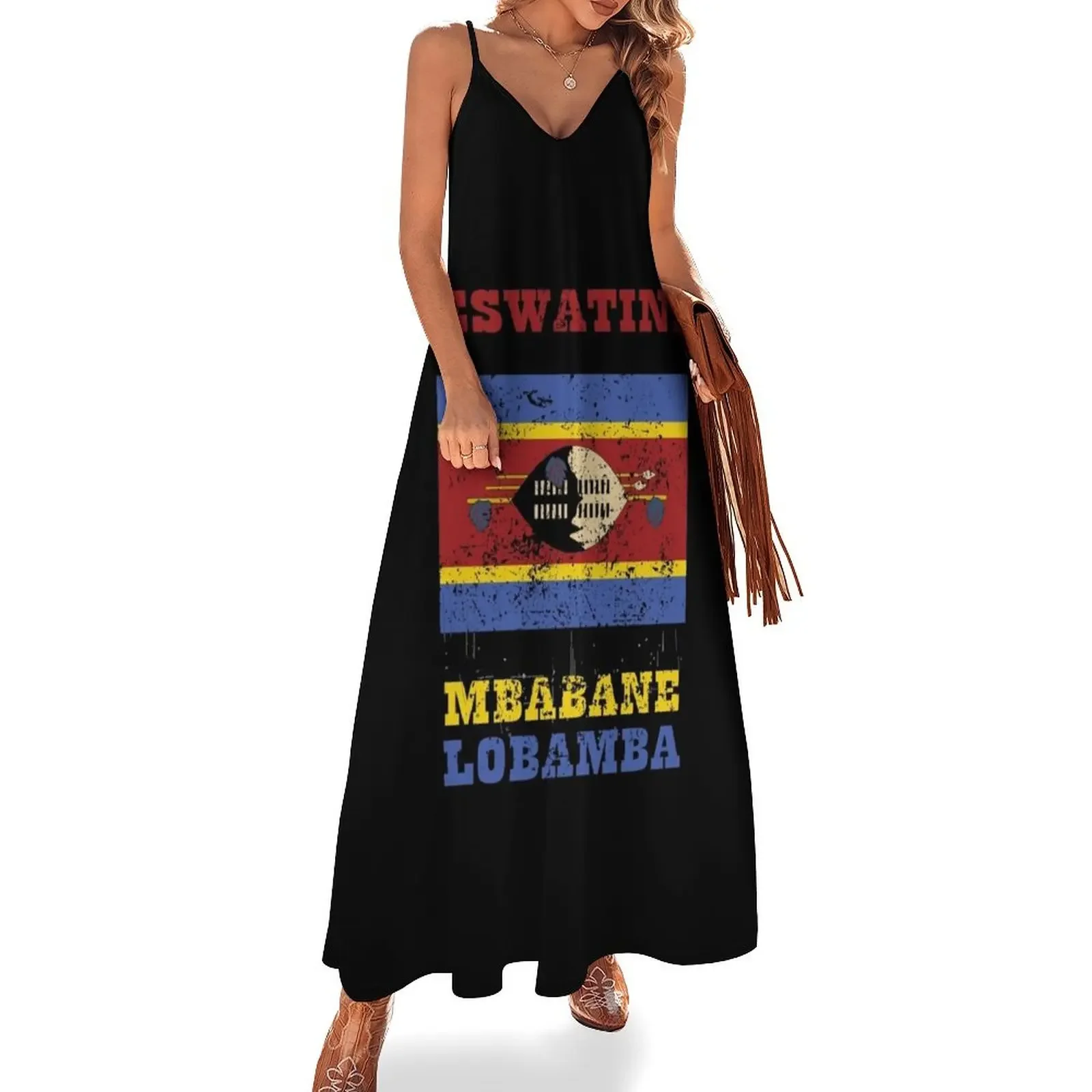 

Flag of Eswatini Sleeveless Dress elegant dresses plus sizes clothes for woman african dresses for woman Long dress