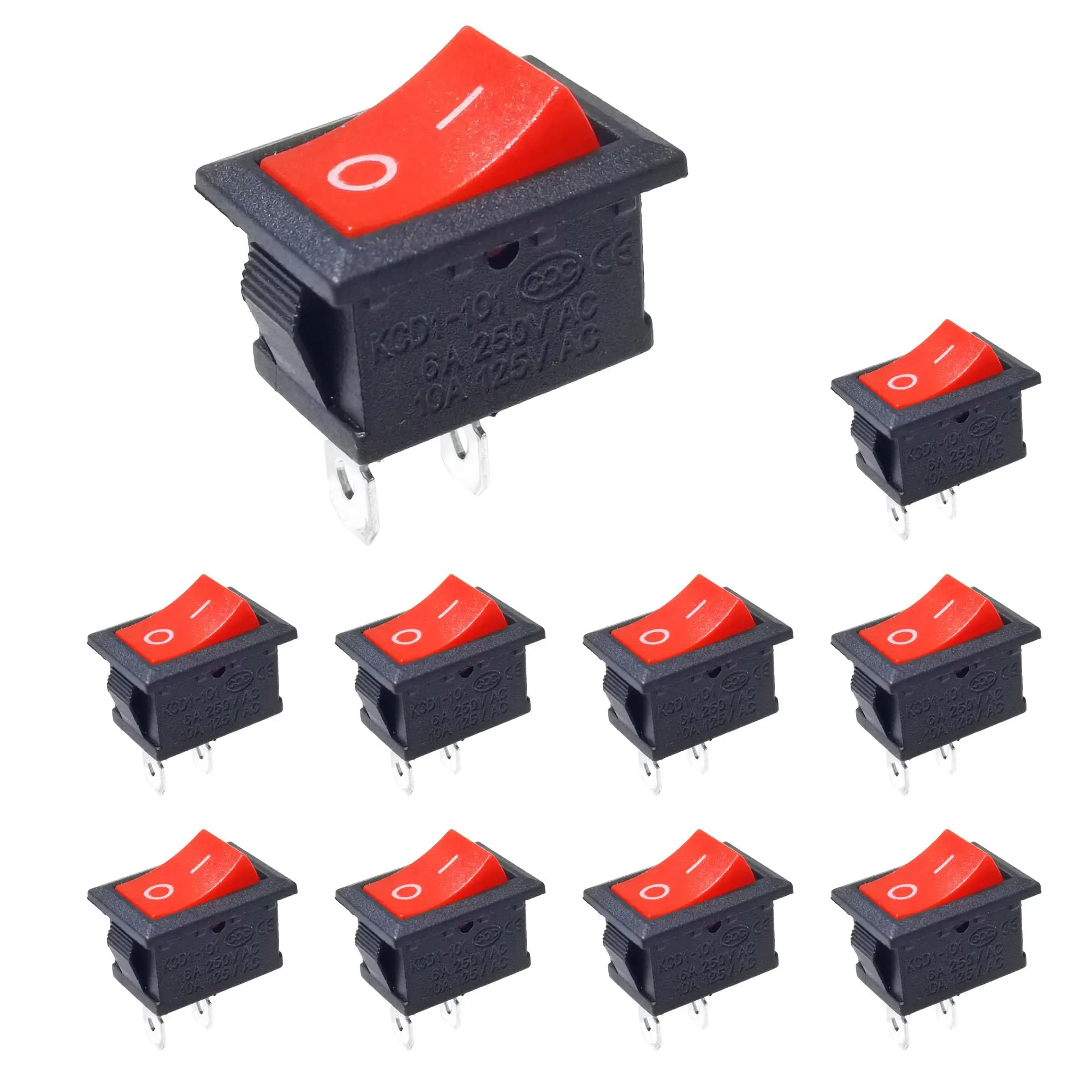 10Pcs KCD1 6A250V 1…