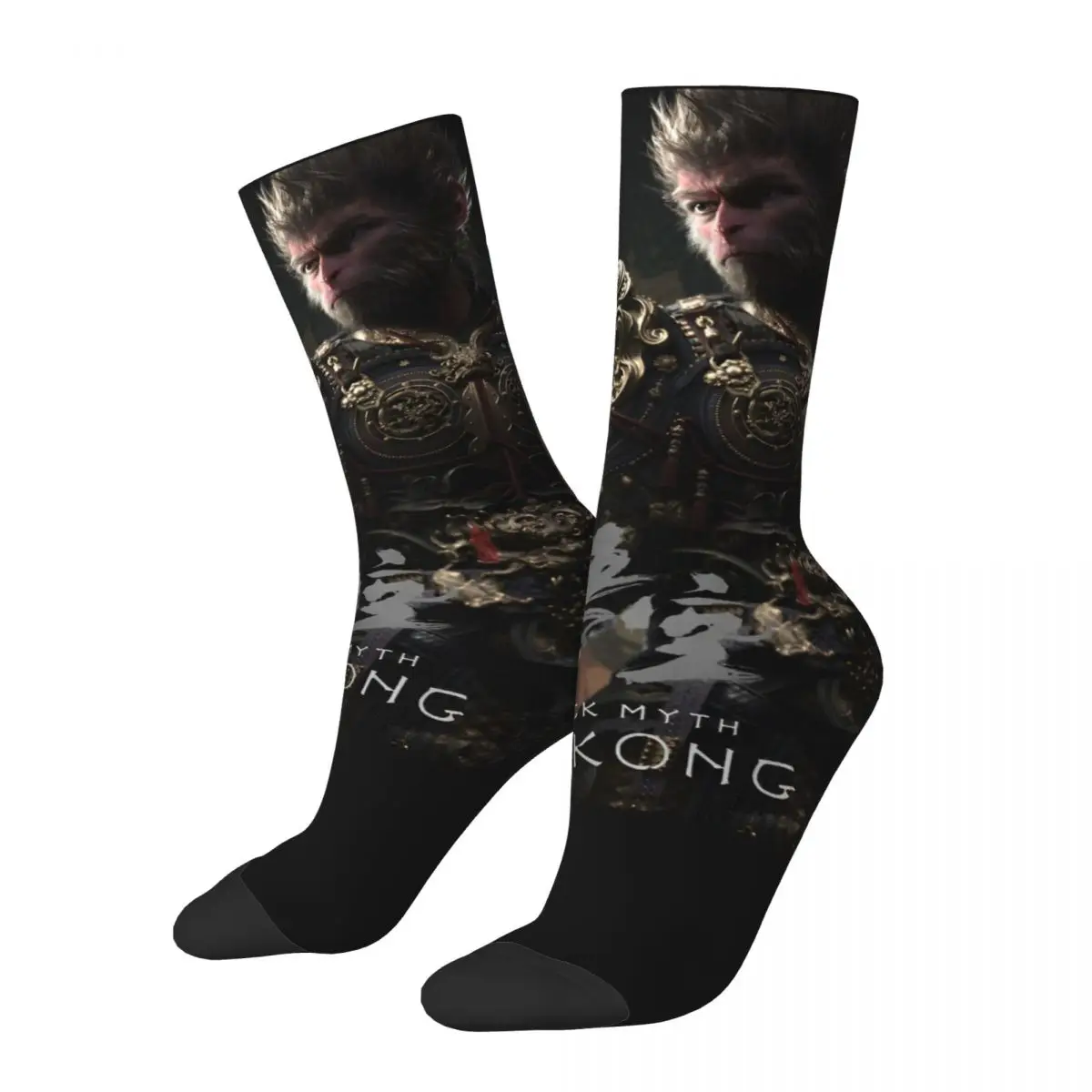

Осенне-зимние крутые носки унисекс Wukong с черным мифом, Нескользящие короткие носки с изображением обезьяны короля