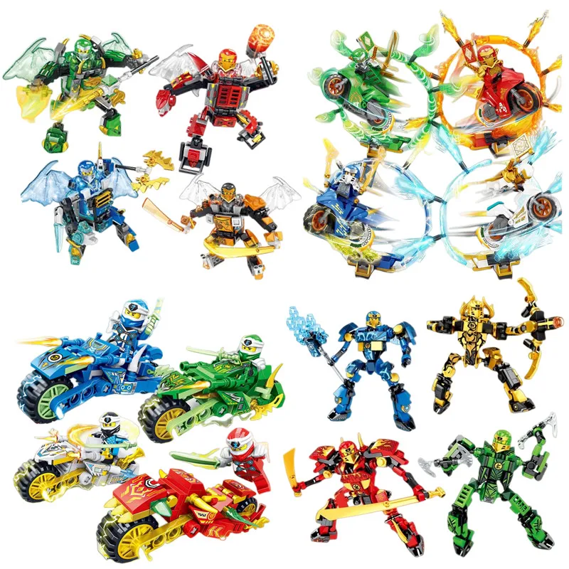 Ninja Dragon Building Blocks Mini Compatible Figures Bricks Kit Classic Movie Model Kids Toys Boys For Children