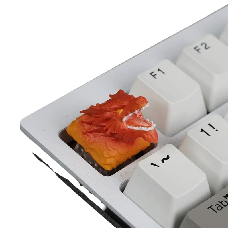 Personalized Mechanical Keyboard Keycaps Cross Hole Resin Keycaps Universal Hand-Painted Steel Dragon Game Peripheral Keycaps