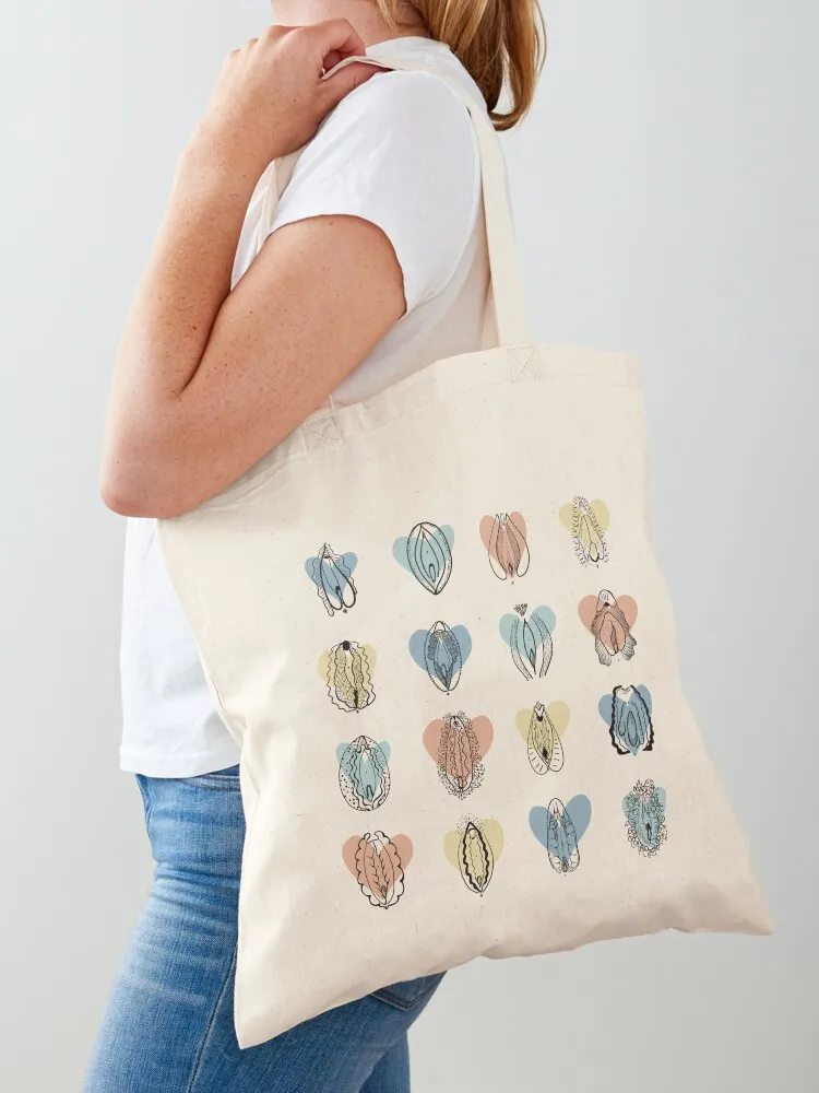 Love vulva diversity hearts Tote Bag Women's beach bags canvas shopping bag women bag Canvas Tote