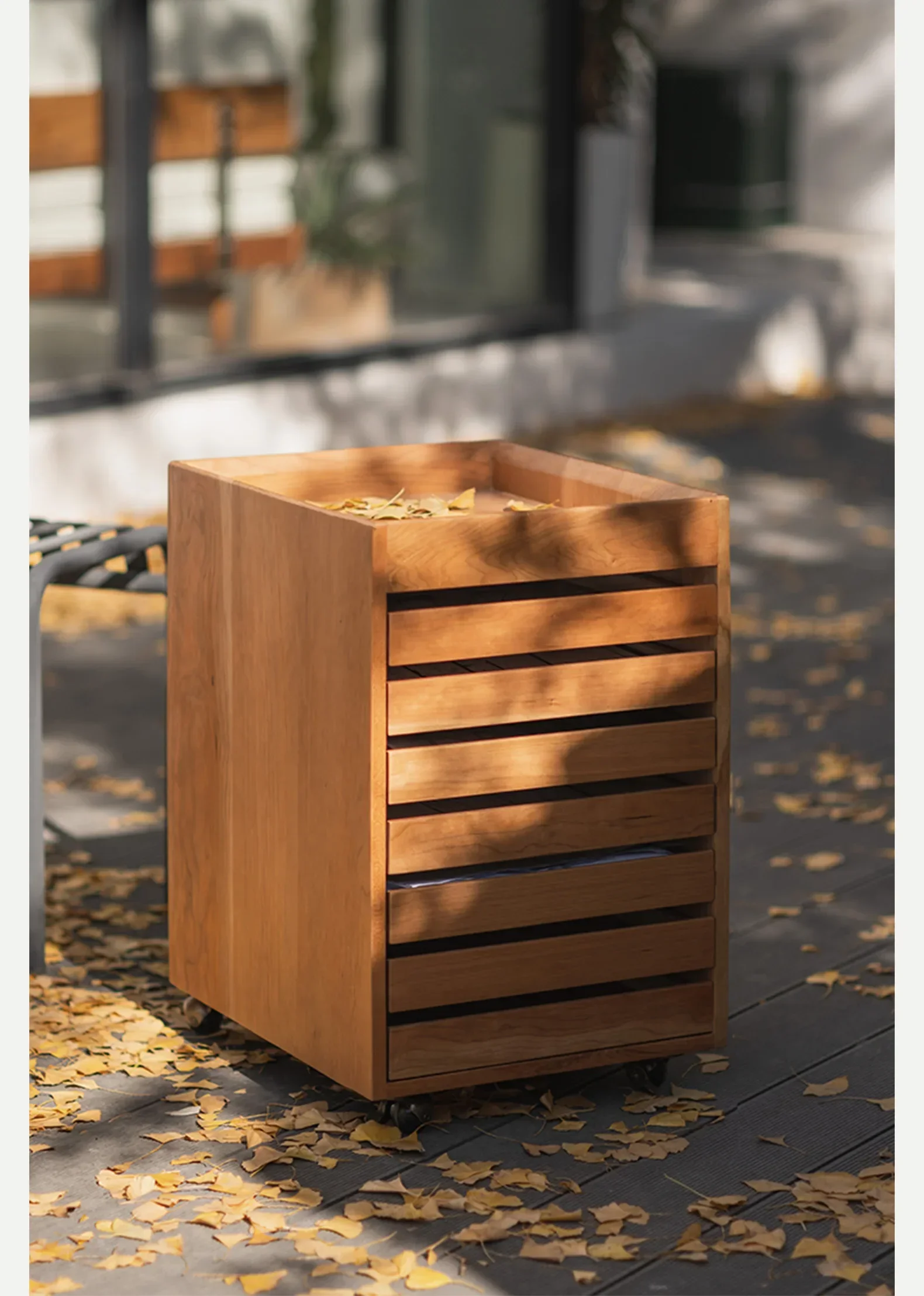 File Cabinet | Nordic and Japanese Style Retro Wood Study Office Removable Chest of Drawer