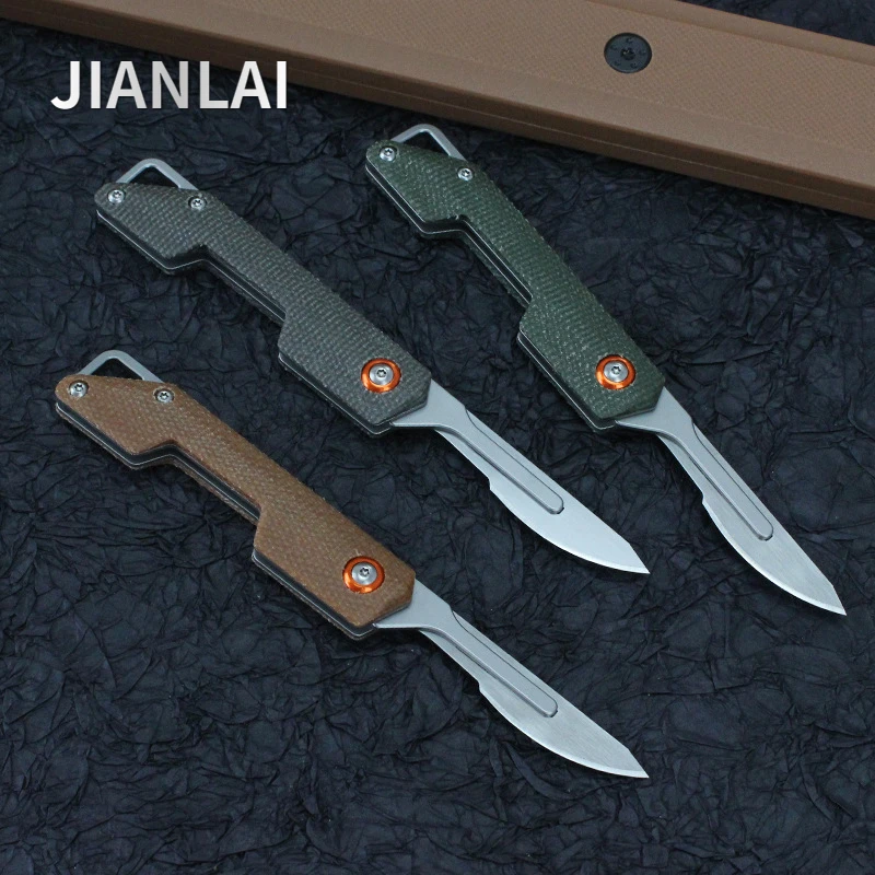 Multitool Carbon steel portable scalpel with replaceable blade art carving folding knife portable keychain unboxing knife