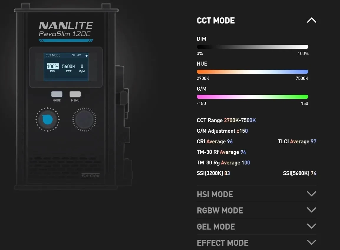 Nanlite PavoSlim 60C/60CL/120C/60B/120B Full Color Light 2700-7500K Slim Panel Light Live Streaming Studio Light