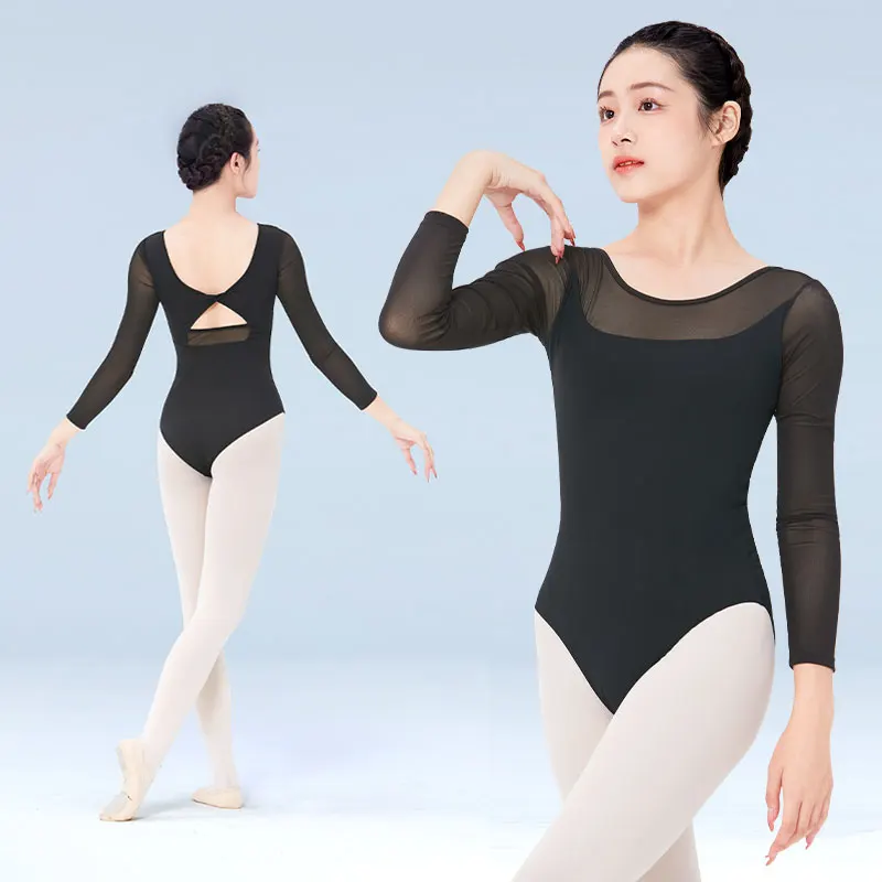 Ballet Maillots Vrouwen Gymnastiek Leotards Nylon Splice Dans Maillots Dansen Ballet Bodysuit