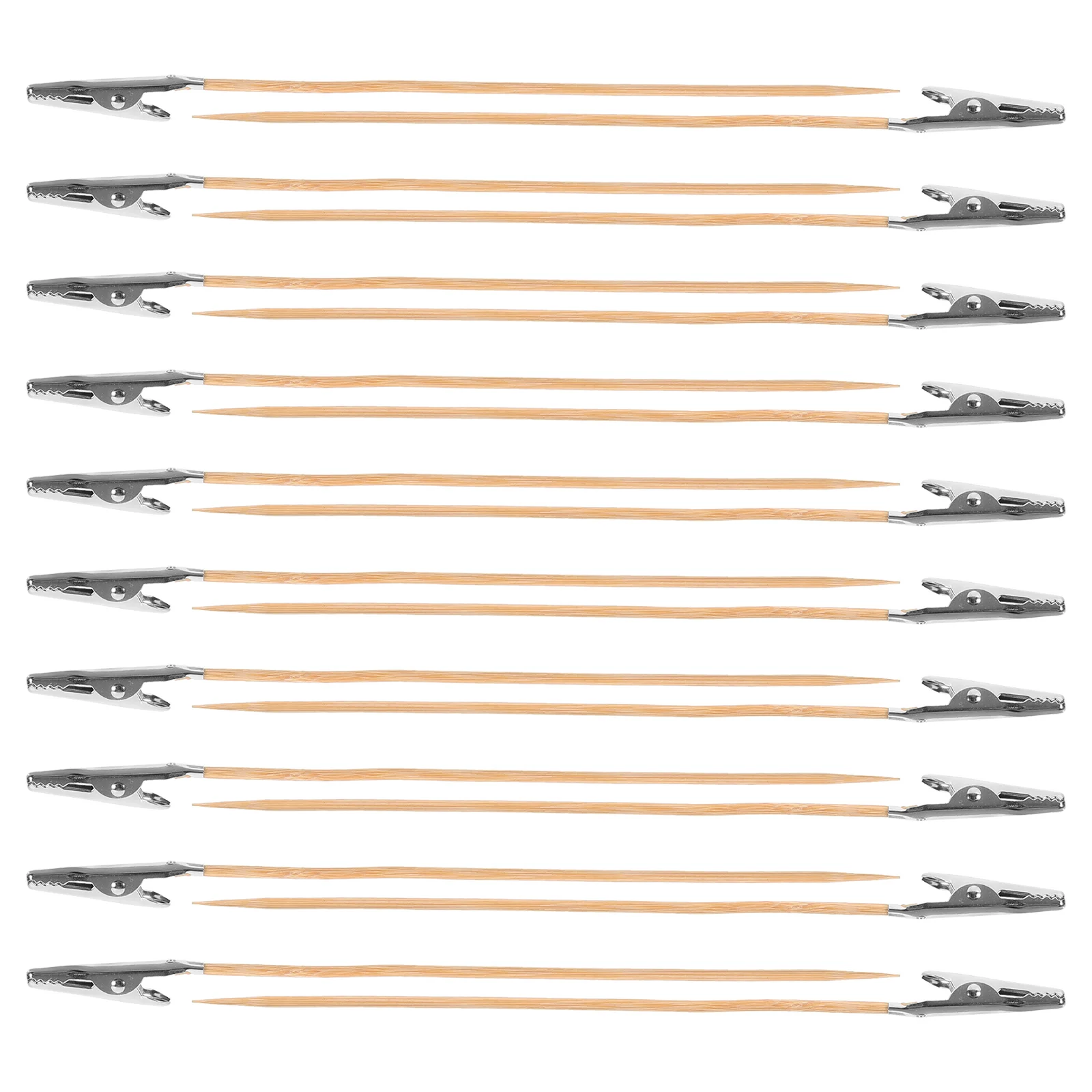 

20 Pcs Crafts Wooden Stick Alligator Clips Stainless Steel Model Painting Stand DIY Coloring Base