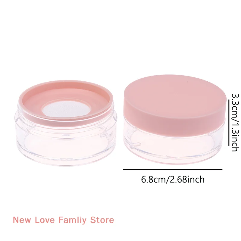 Portable Plastic Powder Box Handheld Empty Loose Powder Pot With Sieve Cosmetic Travel Makeup Jar Sifter Container