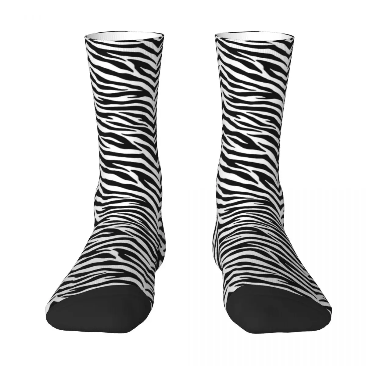 Zebra Print Stockings White And Black Stripes Design Kawaii Socks Winter Anti Slip Socks Female Outdoor Quality Socks