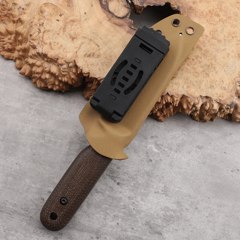 スチールとリネンのハンドルが付いた固定ナイフ,dc53,シャープでポータブルなツール,アウトドアキャンプのサバイバル,家庭の切断,サバイバル