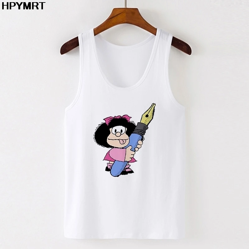 Mafalda Kawaii Cartoon Sexy Corset Vest Tank Tops T-shirt Women Sleeveless Anime Harajuku Summer Mujer Camisetas 90s Graphic Top