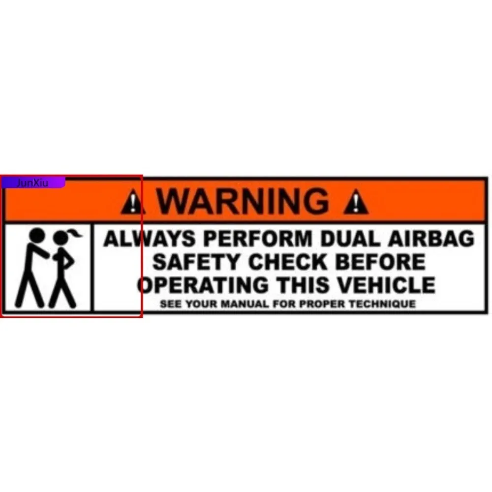 

Warning Dual Airbag Check Helmet Hard Hat Laptop Sticker Waterproof Vinyl Decal for Camper Van Window UV Resistant All