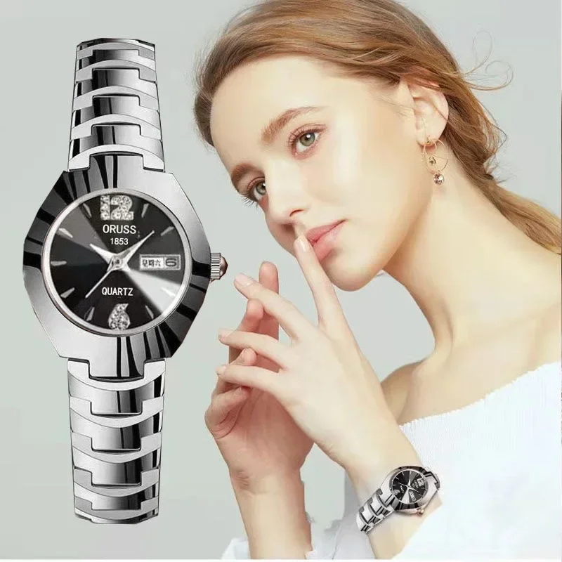 Elegant Women Quartz Watch Luxury Classic Rose Gold Tungsten Stainless Steel Color Band Orologio Niche Watches Ladies Wristwatch