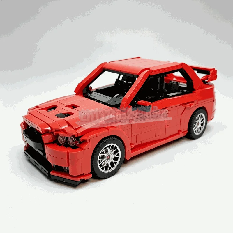 1837PCS Rally Sports Car Building Blocks Vehicle Model With Rear Wing Detailed Interior DIY Assembly Toy Display Festival Gift
