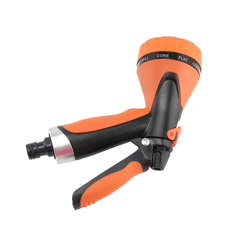 High-Pressure Garden Hose Nozzle with 10 Adjustable Spray Patterns for Watering Plants Cleaning Surfaces and Washing Vehicles