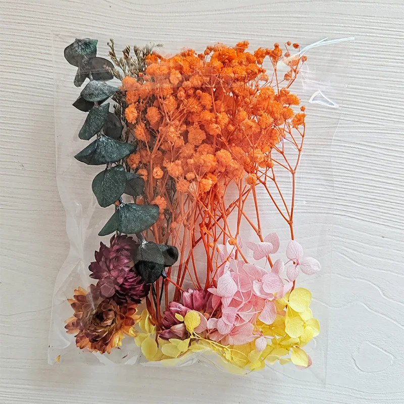 1 confezione di fiori secchi vari set per artigianato fai da te decorazione di nozze per la casa Real Touch Gypsophila piccolo pacchetto abbellisci regali
