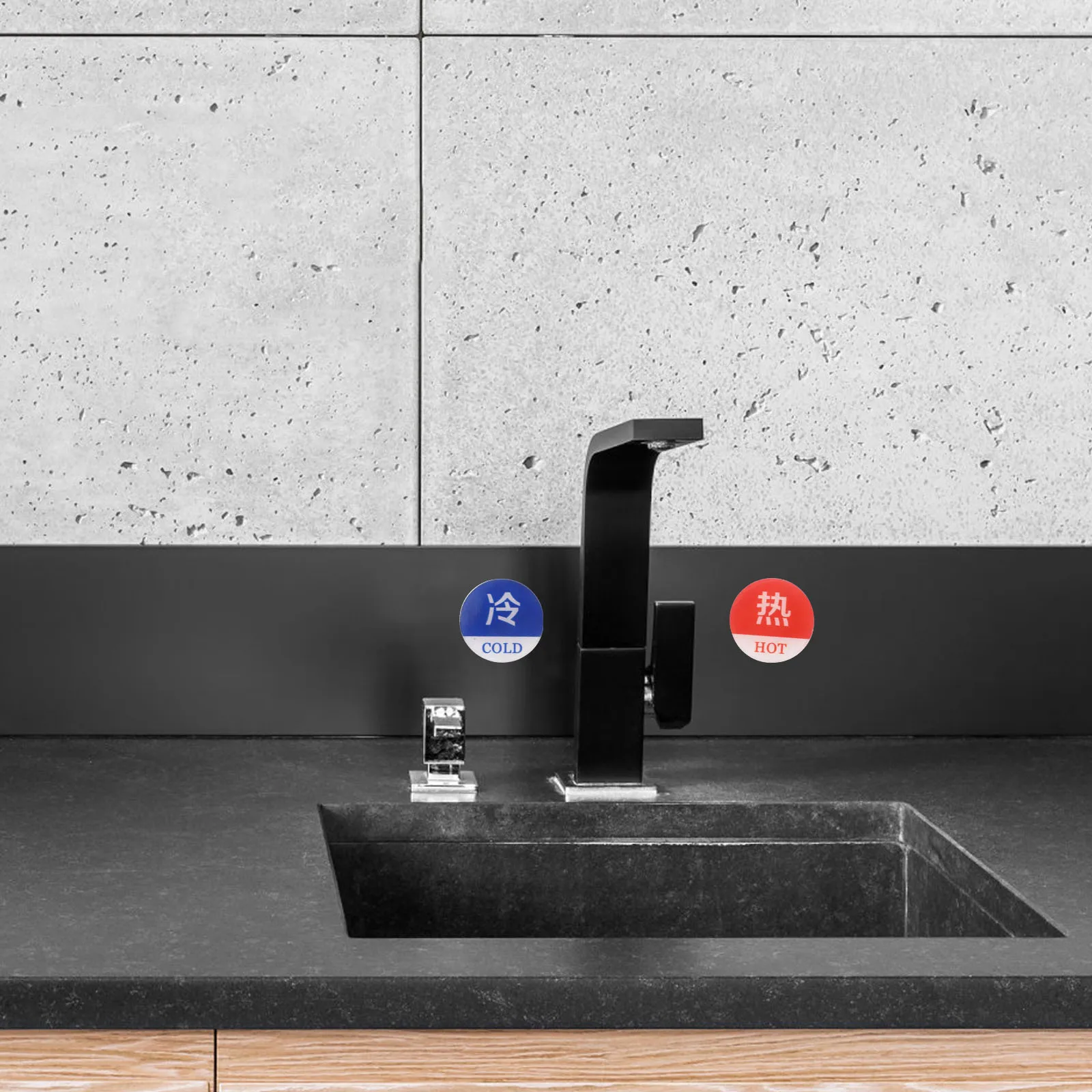 

2pcs Hot Cold Water Labels Acrylic Bathroom Sink Faucet Shower Hotel Decor Signs Durability Reliable Practical