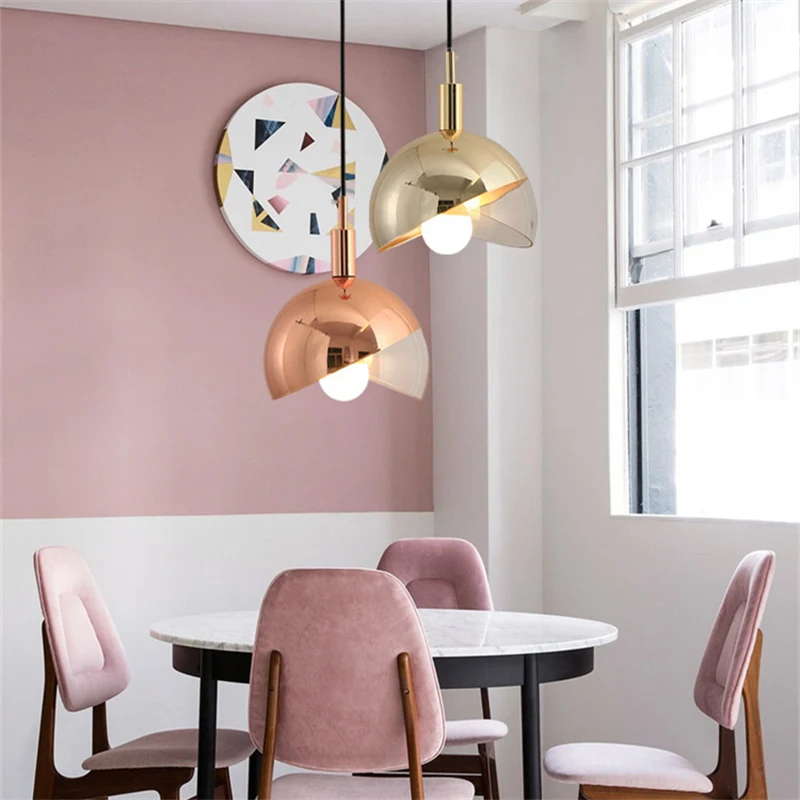 

Nordic Modern Restaurant LED Chandelier E27 Clothing Store Bedroom Bedside Metal Simple Single-head Decorative Lighting
