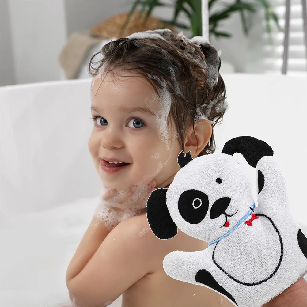 2 قطعة قفازات حمام الكرتون للأطفال لينة التقشير الغسيل مناشف لطيف متعة دش قفازات للأطفال وقت الاستحمام #5